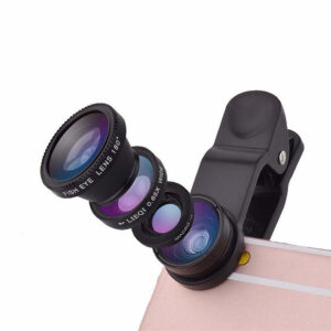 3-in-1 Common Fish Eye Clip-On Lens for Smartphones – Vast Angle and Macro Cellular Telephone Lens for iPhone