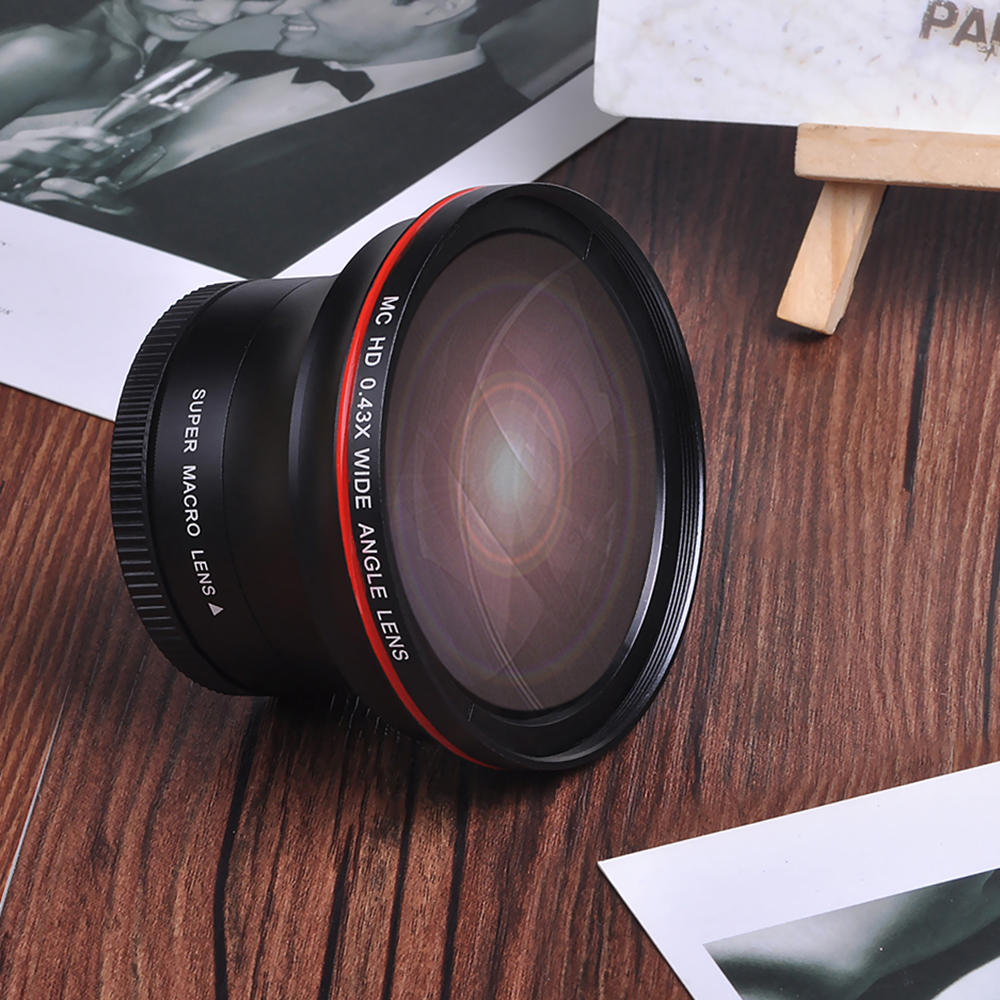 55MM 0.43x Skilled HD Broad Angle Lens with Macro Characteristic for Nikon D3400, D5600, and Sony Alpha Cameras