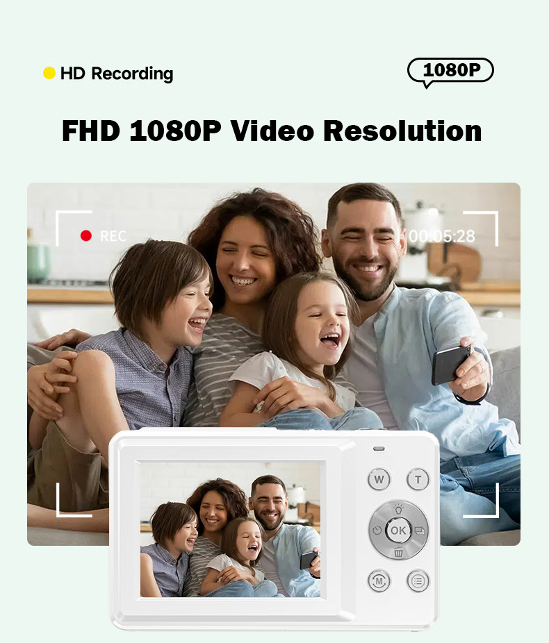 Reasonably priced White Digital Photograph Digital camera - OEM 2.4 Inch Excessive-Decision Moveable Compact Digital camera with Smile Seize Function